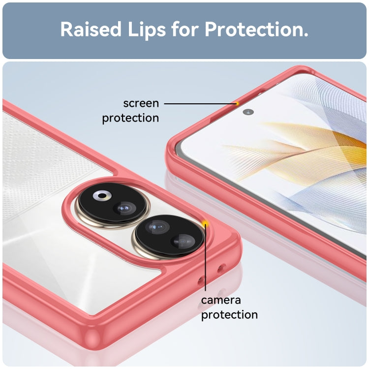 For Honor 80 Colorful Series Acrylic Hybrid TPU Phone Case(Red) - Honor Cases by PMC TechLife | Online Shopping South Africa | PMC TechLife | Buy Now Pay Later Mobicred