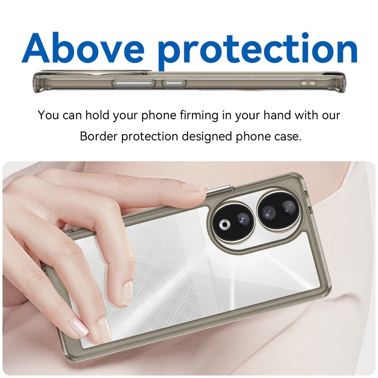 For Honor 80 Colorful Series Acrylic Hybrid TPU Phone Case(Transparent Grey) - Honor Cases by PMC TechLife | Online Shopping South Africa | PMC TechLife | Buy Now Pay Later Mobicred