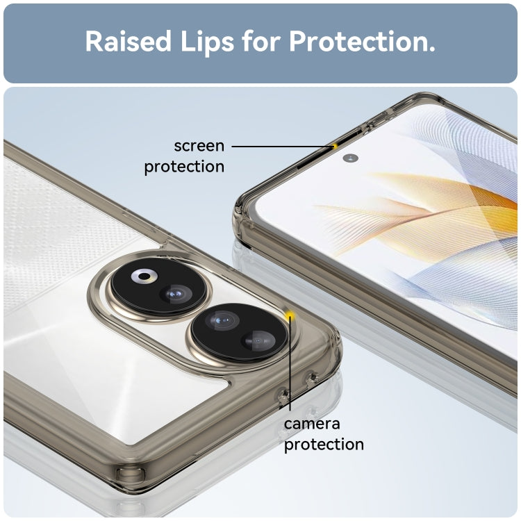 For Honor 80 Colorful Series Acrylic Hybrid TPU Phone Case(Transparent Grey) - Honor Cases by PMC TechLife | Online Shopping South Africa | PMC TechLife | Buy Now Pay Later Mobicred