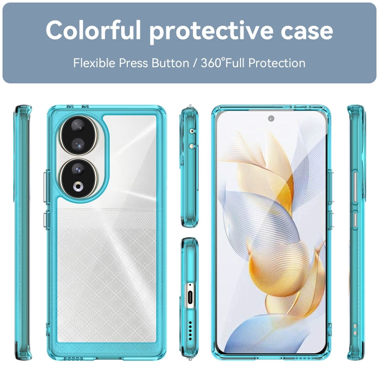 For Honor 80 Colorful Series Acrylic Hybrid TPU Phone Case(Transparent Blue) - Honor Cases by PMC TechLife | Online Shopping South Africa | PMC TechLife | Buy Now Pay Later Mobicred