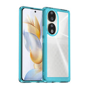 For Honor 80 Colorful Series Acrylic Hybrid TPU Phone Case(Transparent Blue)