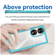 For Honor 80 Colorful Series Acrylic Hybrid TPU Phone Case(Transparent Blue)