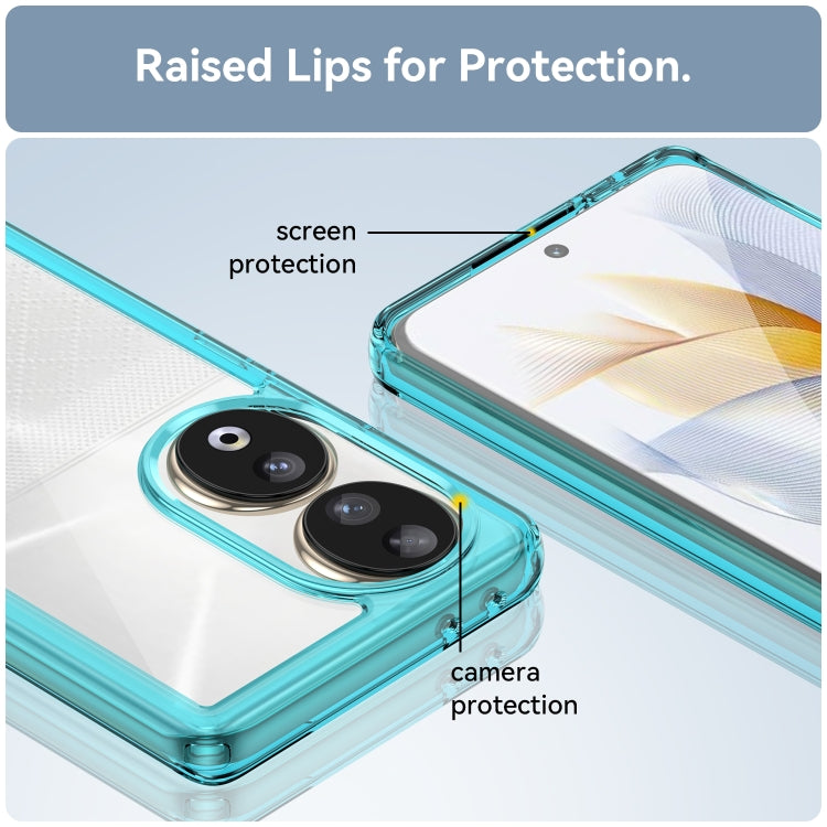 For Honor 80 Colorful Series Acrylic Hybrid TPU Phone Case(Transparent Blue)