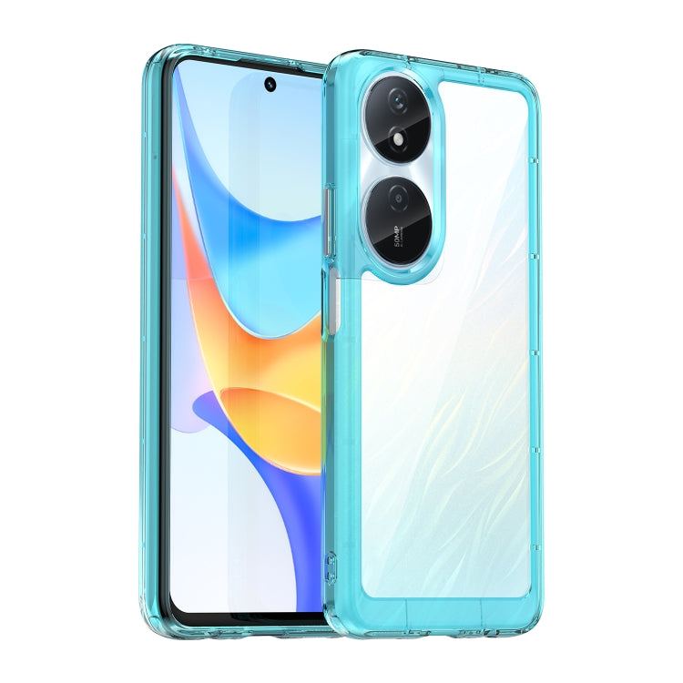For Honor Play 50 Plus Colorful Series Acrylic Hybrid TPU Phone Case(Transparent Blue) - Honor Cases by PMC TechLife | Online Shopping South Africa | PMC TechLife | Buy Now Pay Later Mobicred