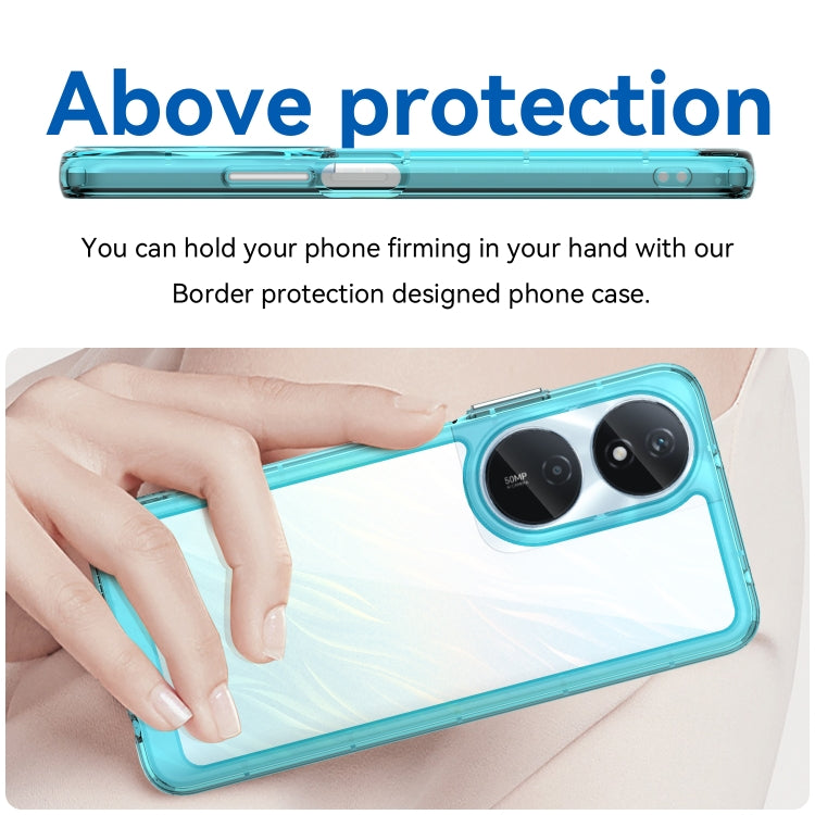 For Honor Play 50 Plus Colorful Series Acrylic Hybrid TPU Phone Case(Transparent Blue) - Honor Cases by PMC TechLife | Online Shopping South Africa | PMC TechLife | Buy Now Pay Later Mobicred