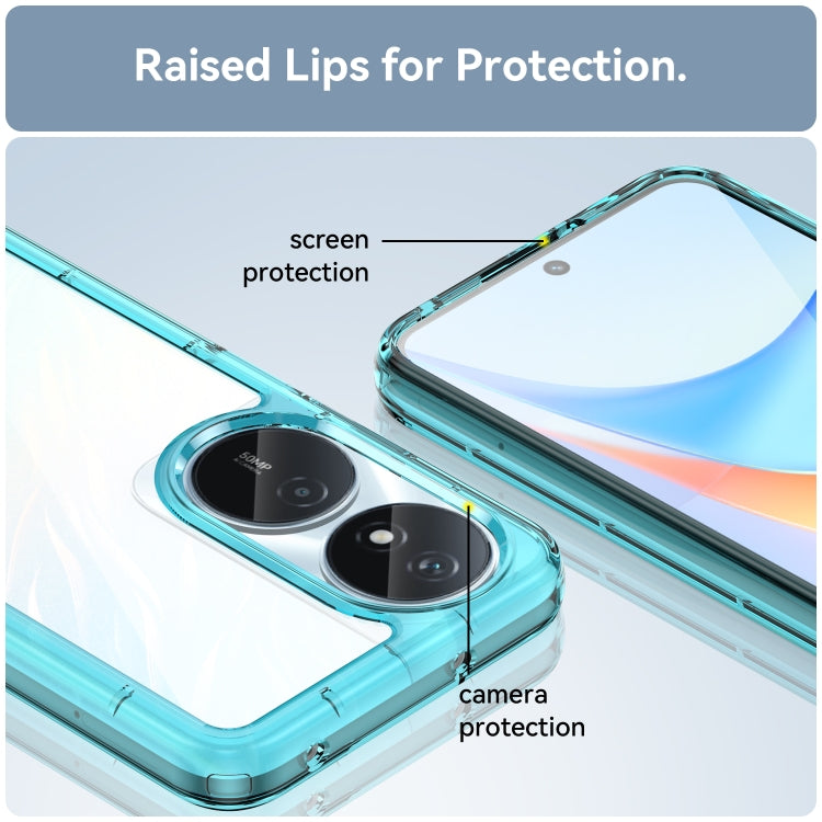 For Honor Play 50 Plus Colorful Series Acrylic Hybrid TPU Phone Case(Transparent Blue) - Honor Cases by PMC TechLife | Online Shopping South Africa | PMC TechLife | Buy Now Pay Later Mobicred