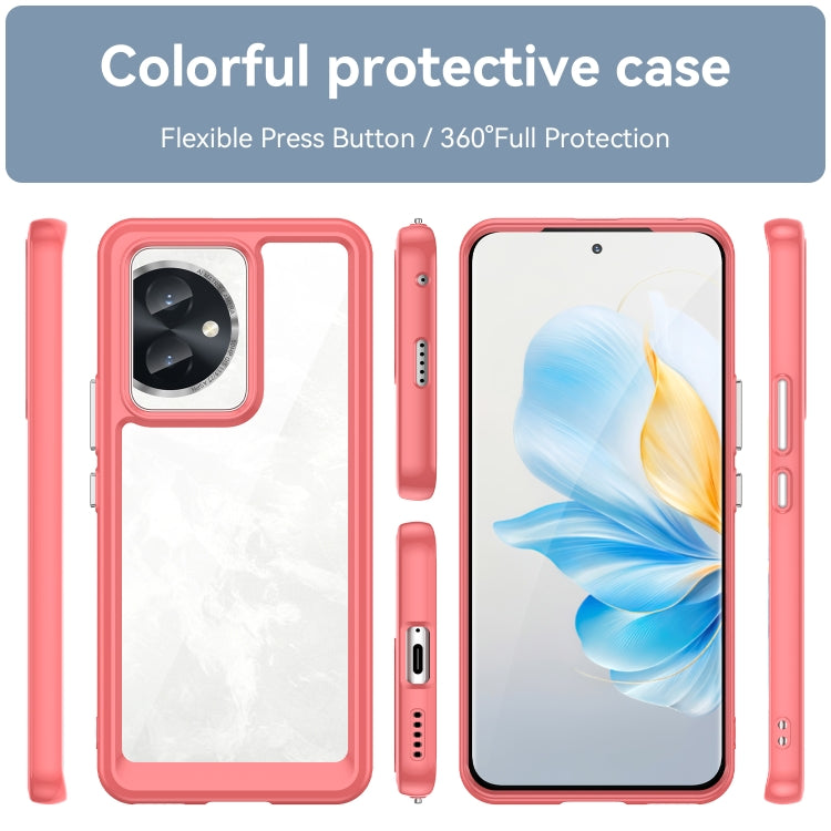 For Honor 100 Colorful Series Acrylic Hybrid TPU Phone Case(Red) - Honor Cases by PMC TechLife | Online Shopping South Africa | PMC TechLife | Buy Now Pay Later Mobicred