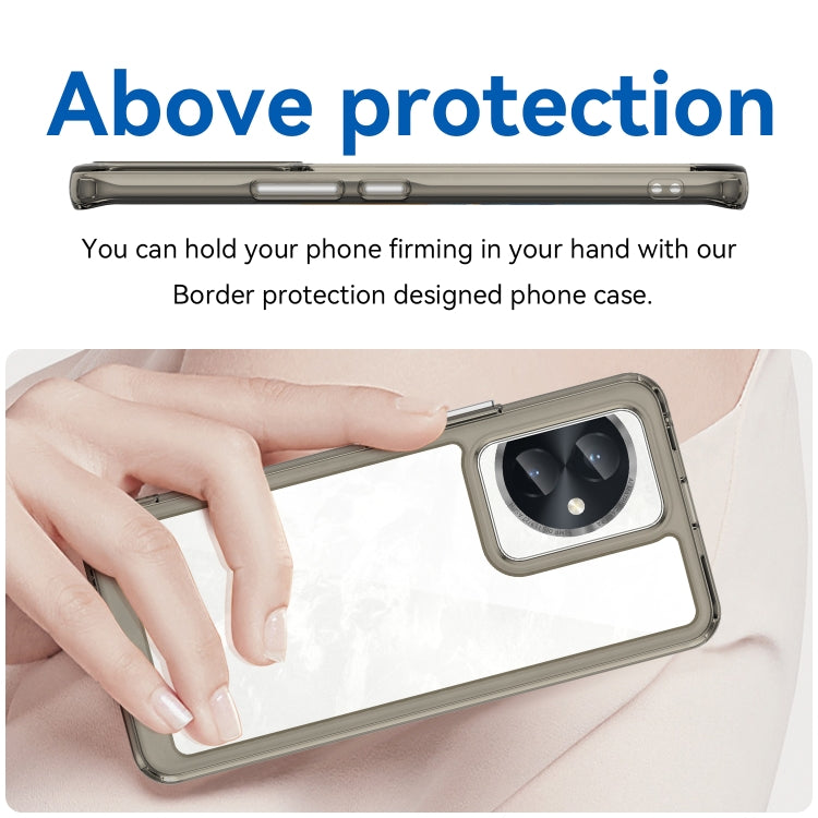 For Honor 100 Colorful Series Acrylic Hybrid TPU Phone Case(Transparent Grey) - Honor Cases by PMC TechLife | Online Shopping South Africa | PMC TechLife | Buy Now Pay Later Mobicred