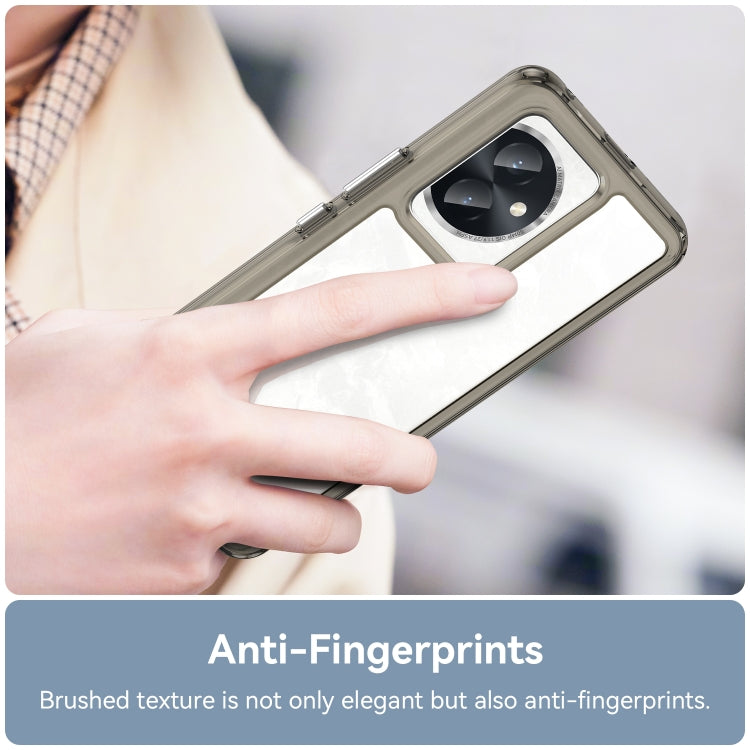 For Honor 100 Colorful Series Acrylic Hybrid TPU Phone Case(Transparent Grey) - Honor Cases by PMC TechLife | Online Shopping South Africa | PMC TechLife | Buy Now Pay Later Mobicred