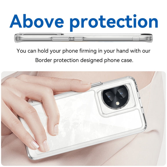 For Honor 100 Colorful Series Acrylic Hybrid TPU Phone Case(Transparent)