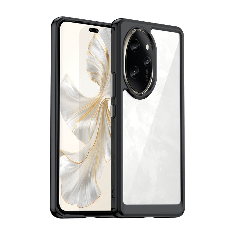 For Honor 100 Pro Colorful Series Acrylic Hybrid TPU Phone Case(Black) - Honor Cases by PMC TechLife | Online Shopping South Africa | PMC TechLife | Buy Now Pay Later Mobicred