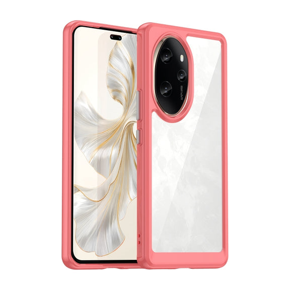 For Honor 100 Pro Colorful Series Acrylic Hybrid TPU Phone Case(Red)