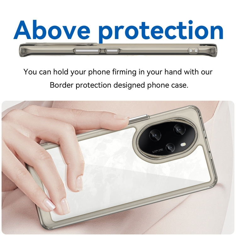 For Honor 100 Pro Colorful Series Acrylic Hybrid TPU Phone Case(Transparent Grey) - Honor Cases by PMC TechLife | Online Shopping South Africa | PMC TechLife | Buy Now Pay Later Mobicred