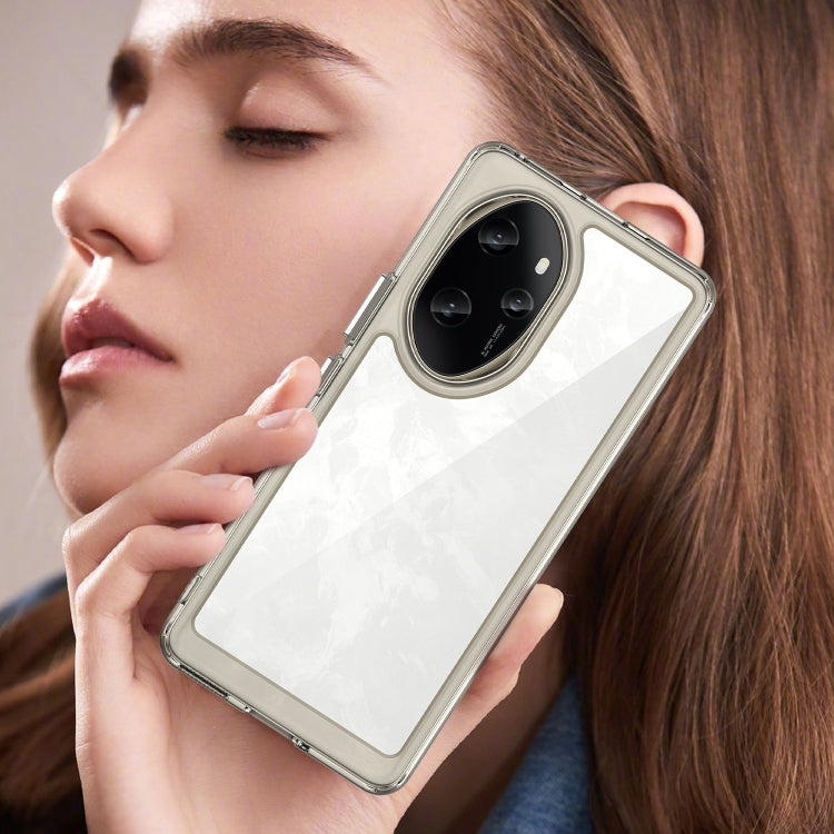 For Honor 100 Pro Colorful Series Acrylic Hybrid TPU Phone Case(Transparent Grey) - Honor Cases by PMC TechLife | Online Shopping South Africa | PMC TechLife | Buy Now Pay Later Mobicred
