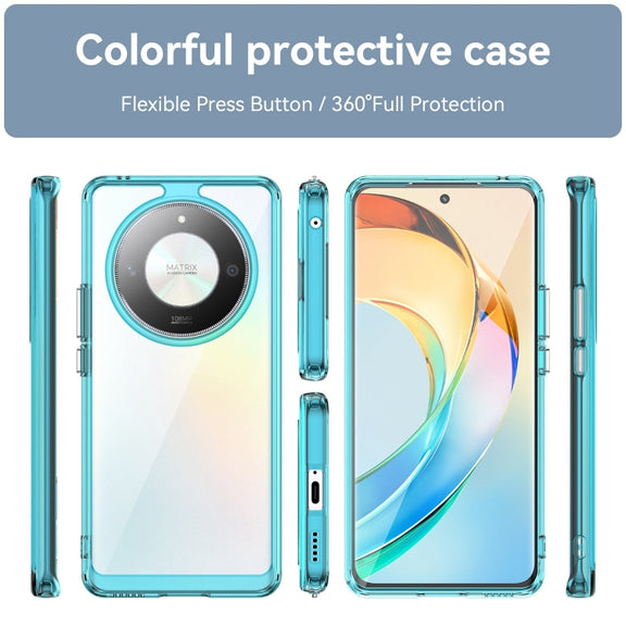 For Honor Magic6 Lite 5G Colorful Series Acrylic Hybrid TPU Phone Case(Transparent Blue)