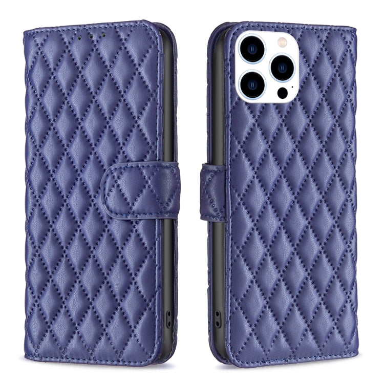 For iPhone 16 Pro Max Diamond Lattice Wallet Flip Leather Phone Case(Blue) - iPhone 16 Pro Max Cases by PMC TechLife | Online Shopping South Africa | PMC TechLife | Buy Now Pay Later Mobicred