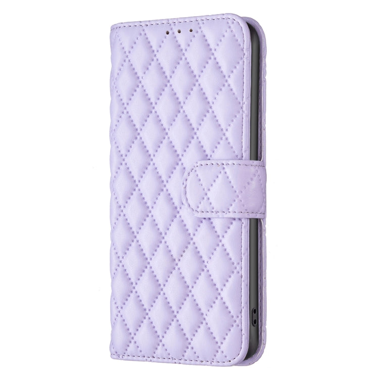 For iPhone 16 Diamond Lattice Wallet Flip Leather Phone Case(Purple) - iPhone 16 Cases by PMC TechLife | Online Shopping South Africa | PMC TechLife | Buy Now Pay Later Mobicred