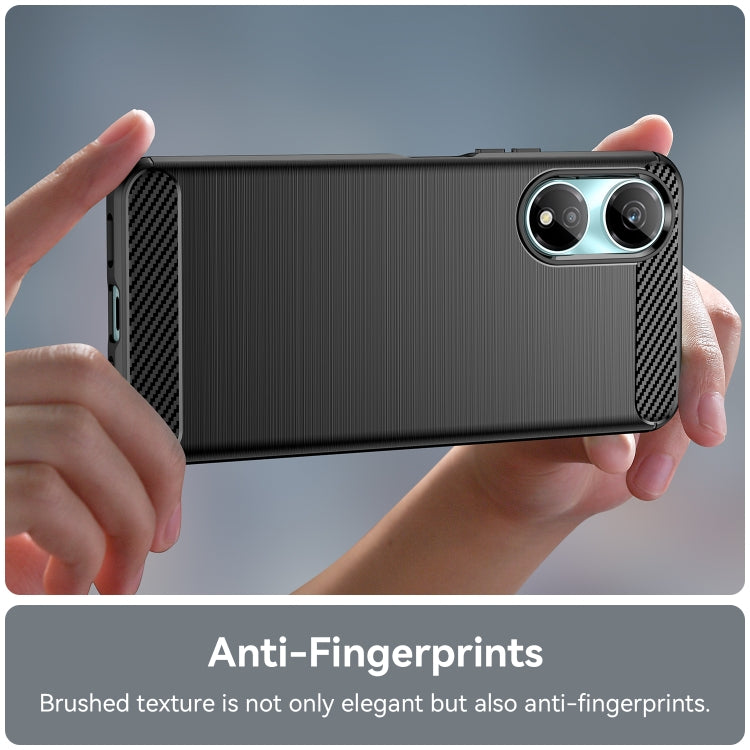 For Honor X7b Brushed Texture Carbon Fiber TPU Phone Case(Black) - Honor Cases by PMC TechLife | Online Shopping South Africa | PMC TechLife