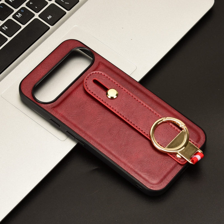 For Google Pixel 9 Pro Wristband Leather Back Phone Case(Red) - Google Cases by PMC TechLife | Online Shopping South Africa | PMC TechLife | Buy Now Pay Later Mobicred