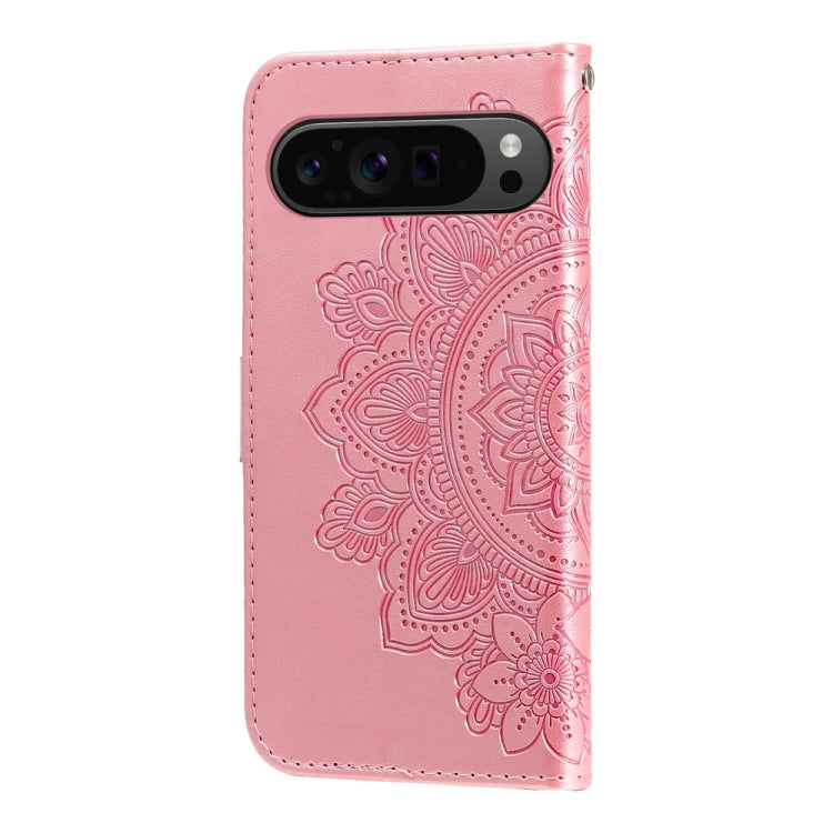 For Google Pixel 9 Pro 7-petal Flowers Embossing Leather Phone Case(Rose Gold) - Google Cases by PMC TechLife | Online Shopping South Africa | PMC TechLife | Buy Now Pay Later Mobicred