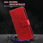 For Google Pixel 9 Seven-petal Flowers Embossing Leather Phone Case(Red)