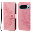 For Google Pixel 9 7-petal Flowers Embossing Leather Phone Case(Rose Gold) - Google Cases by PMC TechLife | Online Shopping South Africa | PMC TechLife | Buy Now Pay Later Mobicred
