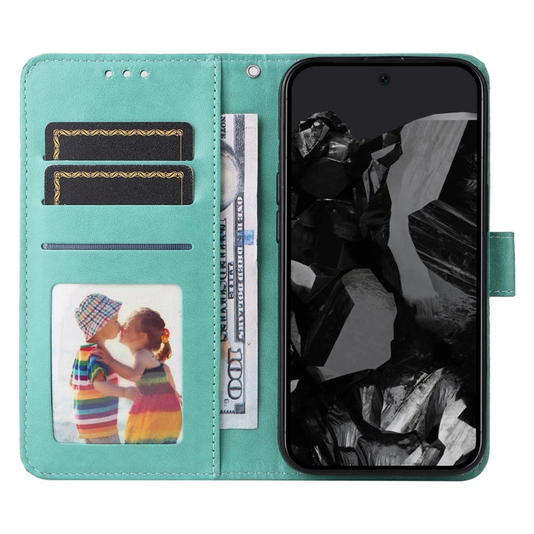 For Google Pixel 9 Pro Embossed Sunflower Leather Phone Case(Green) - Google Cases by PMC TechLife | Online Shopping South Africa | PMC TechLife | Buy Now Pay Later Mobicred