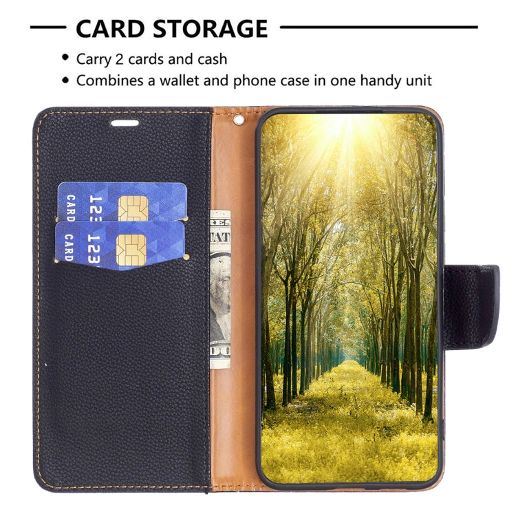 For iPhone 16 Pro Litchi Texture Pure Color Flip Leather Phone Case(Black)