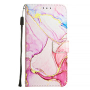 For iPhone 16 Pro PT003 Marble Pattern Flip Leather Phone Case(Rose Gold)