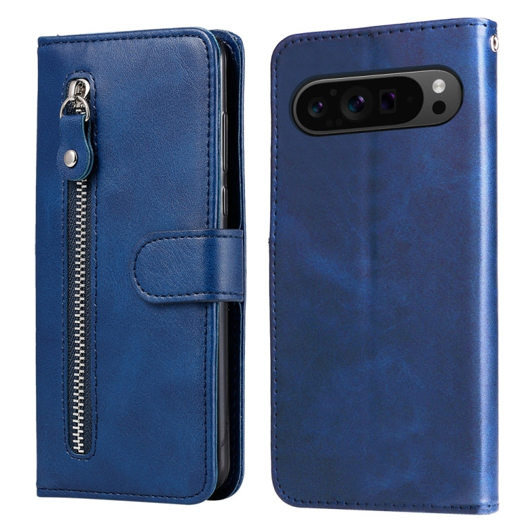For Google Pixel 9 Pro Fashion Calf Texture Zipper Leather Phone Case(Blue) - Google Cases by PMC TechLife | Online Shopping South Africa | PMC TechLife | Buy Now Pay Later Mobicred