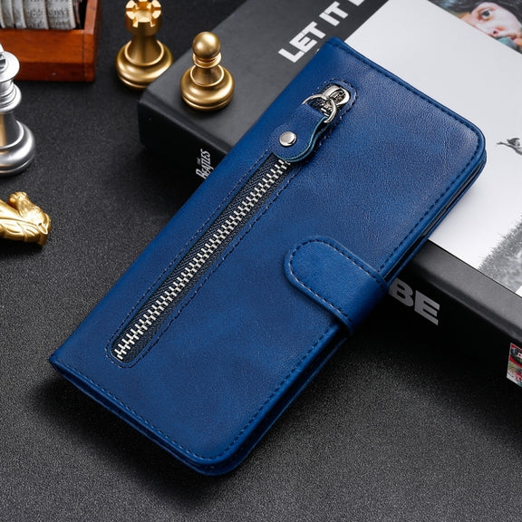 For Google Pixel 9 Pro Fashion Calf Texture Zipper Leather Phone Case(Blue)