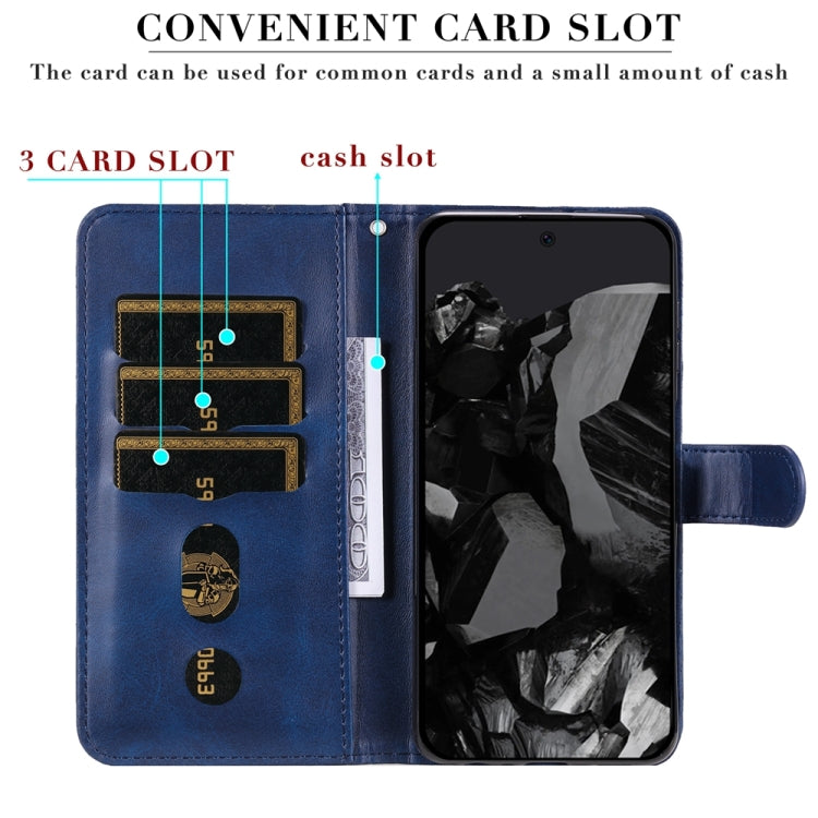 For Google Pixel 9 Pro Fashion Calf Texture Zipper Leather Phone Case(Blue) - Google Cases by PMC TechLife | Online Shopping South Africa | PMC TechLife | Buy Now Pay Later Mobicred