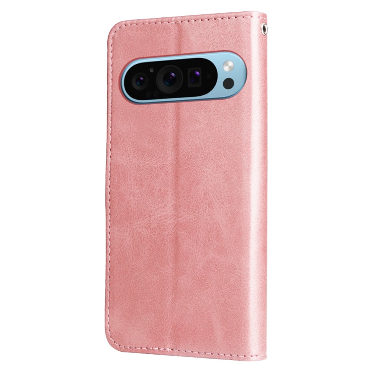 For Google Pixel 9 Fashion Calf Texture Zipper Leather Phone Case(Rose Gold) - Google Cases by PMC TechLife | Online Shopping South Africa | PMC TechLife | Buy Now Pay Later Mobicred
