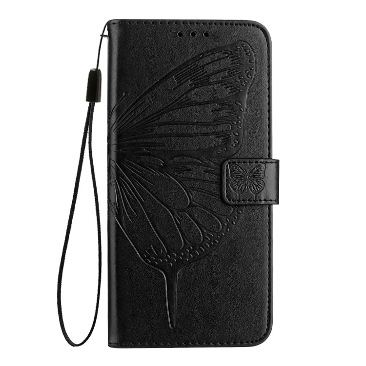 For iPhone 16 Pro Max Embossed Butterfly Leather Phone Case(Black) - iPhone 16 Pro Max Cases by PMC TechLife | Online Shopping South Africa | PMC TechLife | Buy Now Pay Later Mobicred