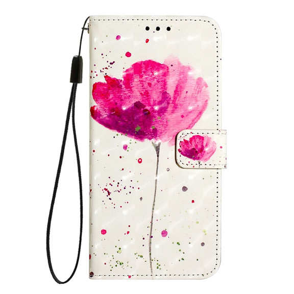 For iPhone 16e 3D Painting Horizontal Flip Leather Phone Case(Flower)