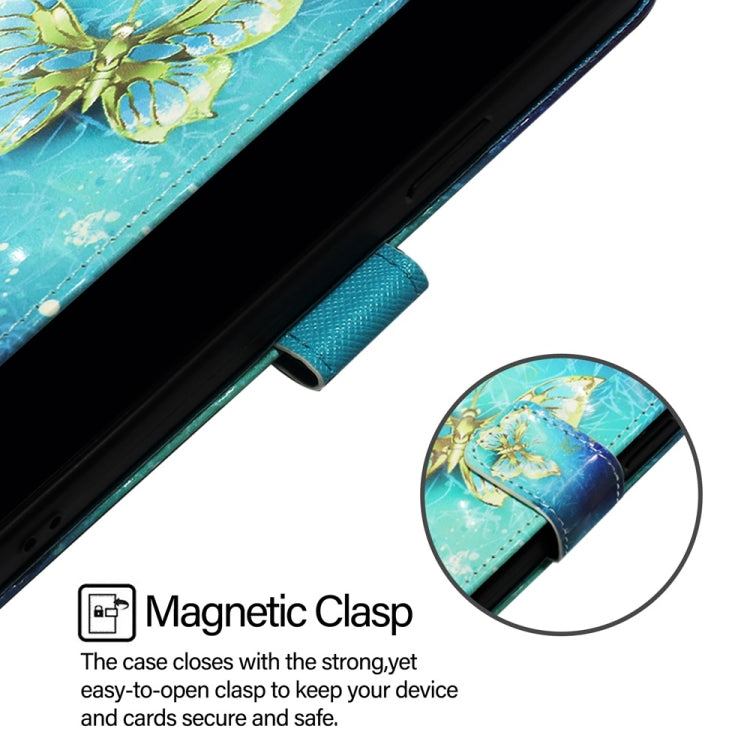 For iPhone 16 Pro Max 3D Painting Horizontal Flip Leather Phone Case(Golden Butterfly)