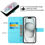 For iPhone 16 Plus 3D Painting Horizontal Flip Leather Phone Case(Color Drop Wind Chimes)