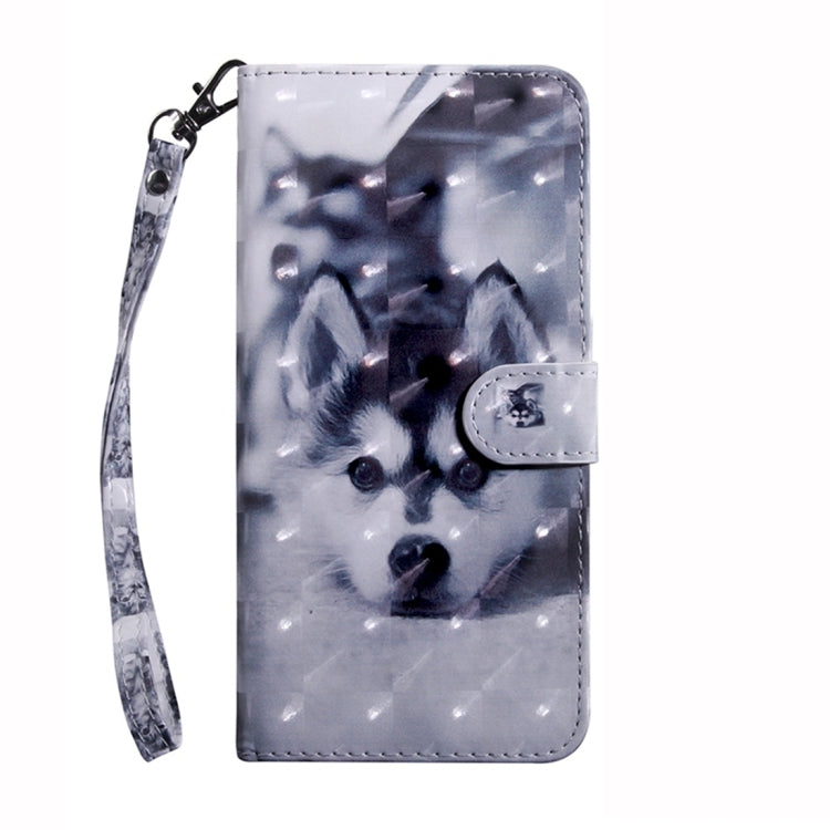 For Google Pixel 9 3D Painted Pattern Leather Phone Case(Husky)