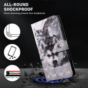 For Google Pixel 9 3D Painted Pattern Leather Phone Case(Husky)
