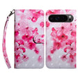 For Google Pixel 9 3D Painted Pattern Leather Phone Case(Red Flower) - Google Cases by PMC TechLife | Online Shopping South Africa | PMC TechLife | Buy Now Pay Later Mobicred