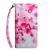 For Google Pixel 9 3D Painted Pattern Leather Phone Case(Red Flower)