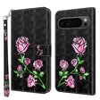 For Google Pixel 9 Pro 3D Painted Pattern Leather Phone Case(Rose) - Google Cases by PMC TechLife | Online Shopping South Africa | PMC TechLife | Buy Now Pay Later Mobicred