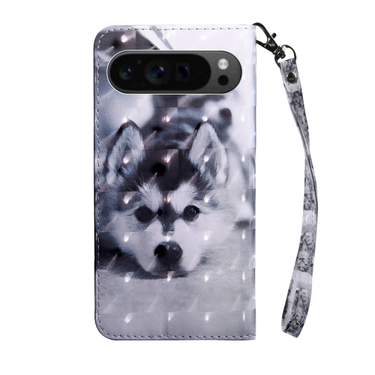 For Google Pixel 9 Pro 3D Painted Pattern Leather Phone Case(Husky) - Google Cases by PMC TechLife | Online Shopping South Africa | PMC TechLife | Buy Now Pay Later Mobicred