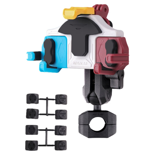 MOTOSLG Crab Motorcycle Phone Clamp Bracket O-Type Rear Mirror Mount(Blue White Red) - free shipping - PMC Jewellery - Order now!