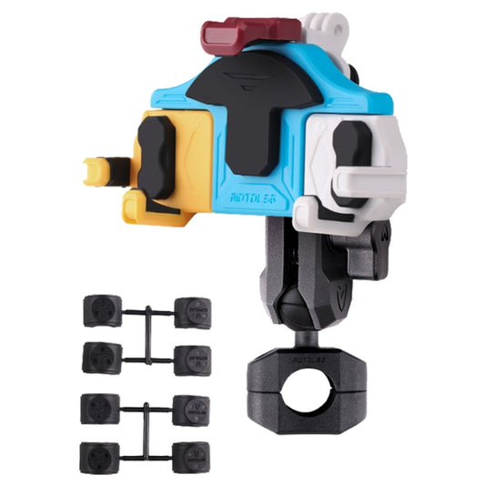 MOTOSLG Crab Motorcycle Phone Clamp Bracket O-Type Rear Mirror Mount(Yellow Blue White) - free shipping - PMC Jewellery - Order now!