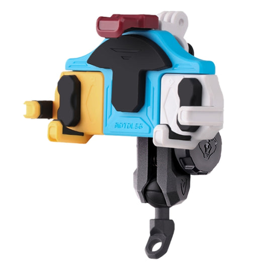 MOTOSLG Crab Motorcycle Phone Clamp Bracket L-Type Rear Mirror Mount with Anti-theft Lock(Yellow Blue White) - free shipping - PMC Jewellery - Order now!