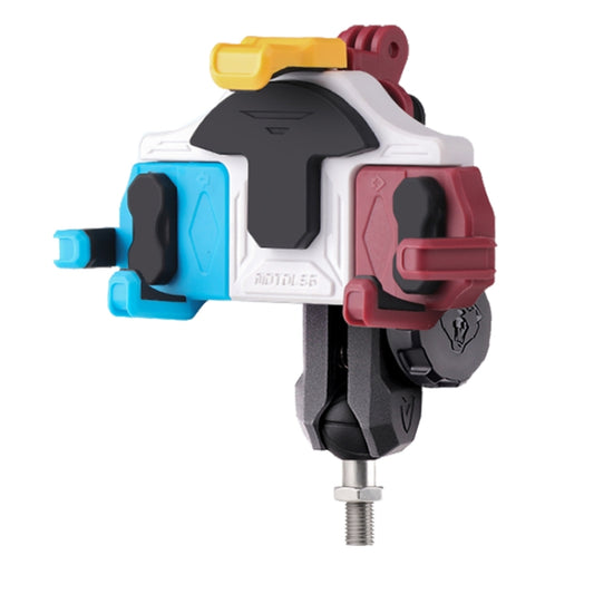 MOTOSLG Crab Motorcycle Phone Clamp Bracket M10 Ballhead Mount with Anti-theft Lock(Blue White Red) - free shipping - PMC Jewellery - Order now!