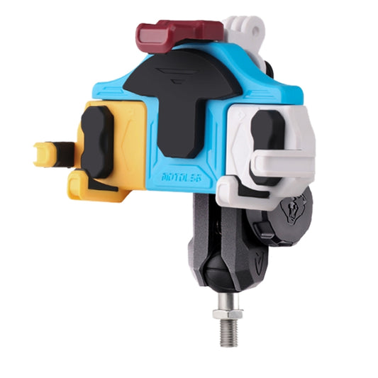 MOTOSLG Crab Motorcycle Phone Clamp Bracket M10 Ballhead Mount with Anti-theft Lock(Yellow Blue White) - free shipping - PMC Jewellery - Order now!