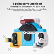MOTOSLG Crab Motorcycle Phone Clamp Bracket O-Type Rear Mirror Mount(Yellow Blue White)