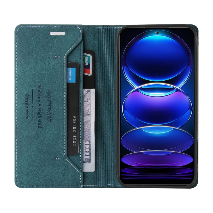 For Xiaomi Redmi Note 12 India/Poco X5 Skin Feel Anti-theft Brush Horizontal Flip Leather Case with Holder(Blue) - Xiaomi Cases by PMC TechLife | Online Shopping South Africa | PMC TechLife | Buy Now Pay Later Mobicred
